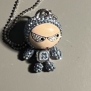 Swarovski Silver and Blue Eric Crystal Pendant Necklace